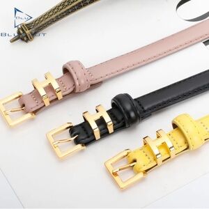 Women’s Luxury Leather Belt In Pink Black or Yellow